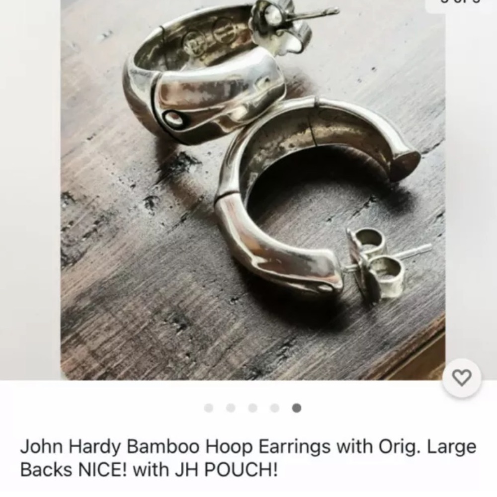 John Hardy SS pierced hoops, “Bamboo” Collection!